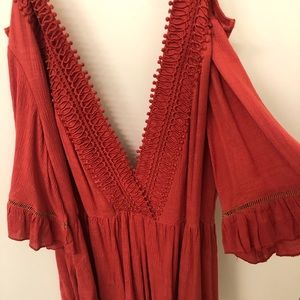 Short romper - rust color